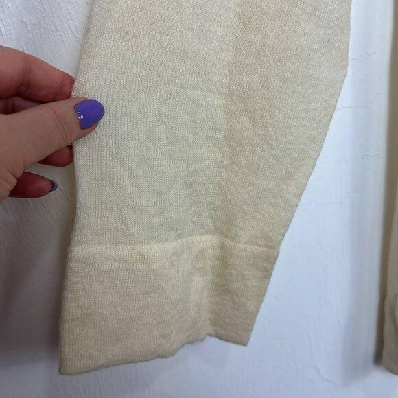 Barney’s New York Co-Op Pale Yellow Wool Cashmere Blend 1/2 Zip Sweater Size M - Picture 3 of 11